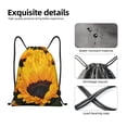 thumbnail image 3 of Yiaed Flower Bush Sunflower Print Drawstring Bags Drawstring Backpack Bulk String Back Pack Gym Sport Bag-Small, 3 of 5