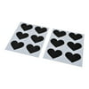 Party PVC Heart Pattern Water Juice Glass Blackboard Stickers Labels Black 6 Pcs