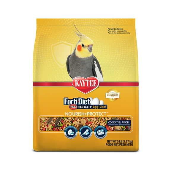 Kaytee Forti-Diet Pro Health Egg-Cite! Nourish Protect Cockatiel Food 5 Pounds
