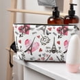 thumbnail image 5 of Toiletry Bag, Eiffel Tower paris heart Leather Waterproof Travel Makeup Cosmetic Bag Organizer, Large Capacity Toiletry Bag for Travel Size Toiletries, Skin Care Bag for Women, 5 of 8