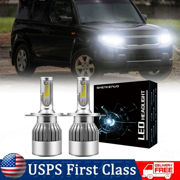 For Honda Element 2009 2010 2011 LED Headlight H4 Bulb High/Low Dual Beam White （2pcs）
