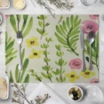 thumbnail image 6 of 2024 Placemats Table Kitchen Tableware Dinner Family Table Fabric Linen Flowers and Branches Colorful, 6 of 7