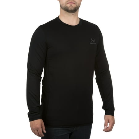 Realtree Men s Black Long Sleeve Performance Tee Shirt Up to 3XL