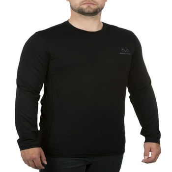 Realtree Men's Long Sleeve Performance Hunting Tee Shirt in Black