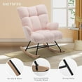 thumbnail image 4 of SAETSFEG Nursery Rocking Chair Teddy, High Backrest, Comfortable Stylish with Padded Seat for Living Rooms, Bedrooms, Offices, Pink, 4 of 8