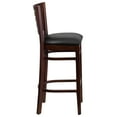 thumbnail image 5 of Flash Furniture 2 Pk. Darby Series Slat Back Walnut Wood Restaurant Barstool - Black Vinyl Seat, 5 of 7