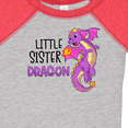 thumbnail image 4 of Inktastic Little Sister Cute Purple Dragon Girls Baby Bodysuit, 4 of 5