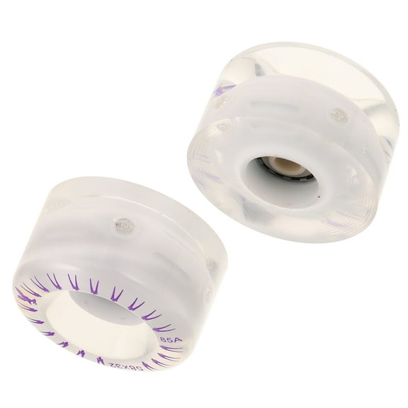 Zehuanyu 2pcs Light Up Roller Skate Wheels with Bearings Flashing Double Row Skating Wheels for Outdoor and Indoor Skating Accessories