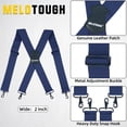 thumbnail image 3 of MELOTOUGH Men's Suspender 2 Inch Wide Suspenders Full Elastic X Back Suspender with Snap Hooks, 3 of 5