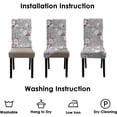 thumbnail image 6 of Grey Dining Chair Covers Set of 6,Pink Floral Parsons Stretch Chair slipcovers,Kitchen Spring Summer Decor Chair Seat Cover Protectors(Pink Flowers,6 Pack), 6 of 6