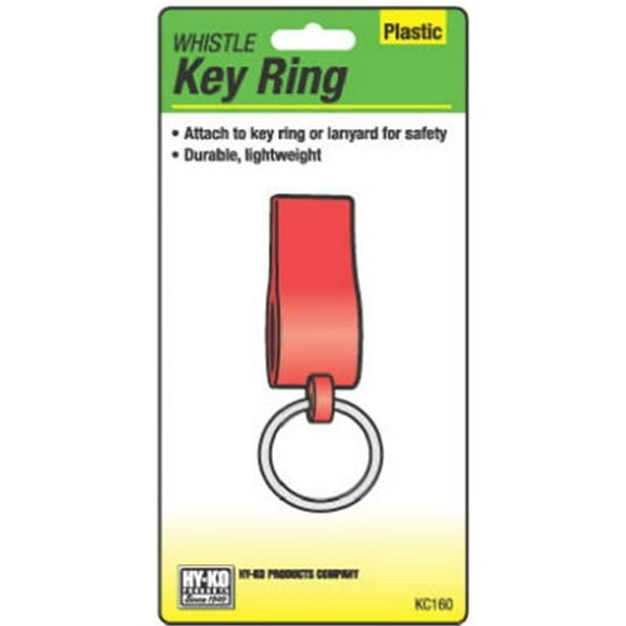 Hy-Ko Products KC160 Plastic Whistle Key Ring With Split Ring- Pack Of 5
