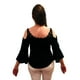thumbnail image 4 of Blusa D'Noel  Sin hombros manga 3/4 aplicaciones de encaje, 4 of 5