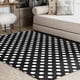 thumbnail image 2 of Alfombra ALAZA de lunares blancos y negros para sala de estar y dormitorio, 2 of 7