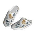 thumbnail image 2 of Daiia Winter Forest Animals Print Women’s Fuzzy Slippers Memory Foam Lightweight House Shoes Cozy Loafer Flannel House Shoes-35/36, 2 of 7