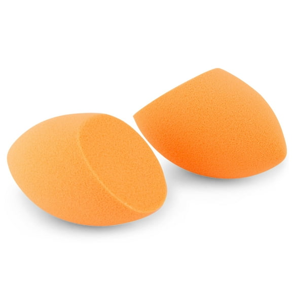 Real Techniques Éponge Miracle pour Teint - Mélangeur 3-en-1 pour Application de Fond de Teint, Éclat Rosé Ou Couvrance Totale, Orange (Lot de 2)