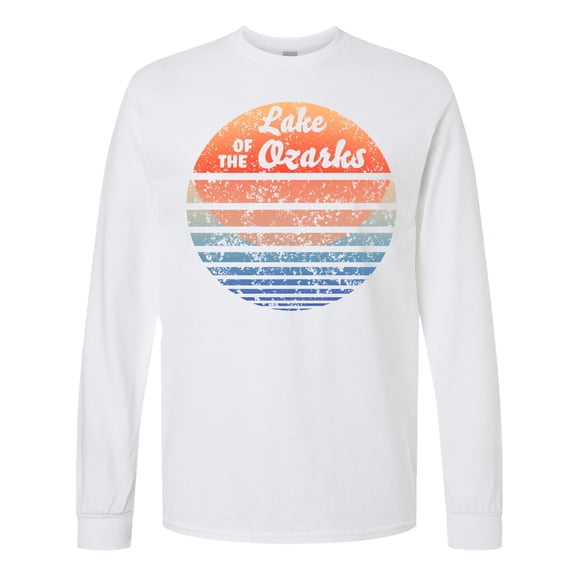 Inktastic Lake of the Ozarks Distressed Retro Sunset Long Sleeve T-Shirt
