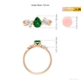 thumbnail image 5 of ANGARA Lab Grown Pear-Shaped Emerald Butterfly Engagement Ring for Women in 14K Rose Gold (Size-7x5mm) | May Birthstone, Birthday, Anniversary, Jewelry Gift for Women | Lab-Grown Emerald Ring, 5 of 8