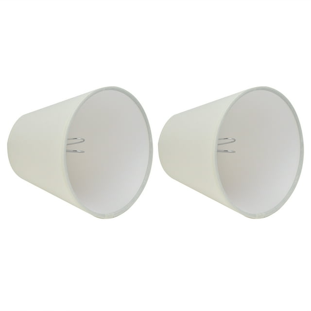 Lampshade, Fabric Lamp Cover European Style Clip On 2PCS For Study Room For Living Room For Chandelier For Studio For Home For E14 Bulb PT07 White