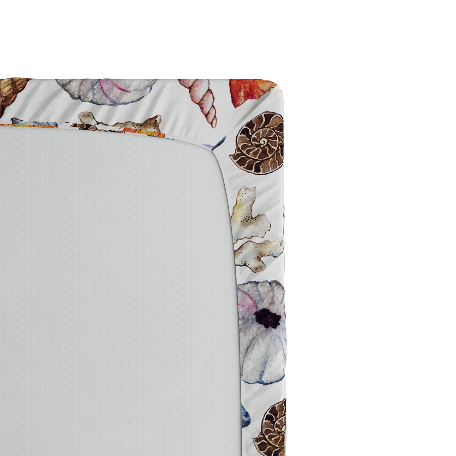 Ambesonne Seahorse Fitted Sheet ＆ Pillow Sham Set, Tropical Underwater Theme with Continuous Doodle Seahorses Print, Decorative Printed 6 Pie並行輸入 Ambesonne Underwater Fitted Sheet, Shell Crabs Seahorse, Full Size