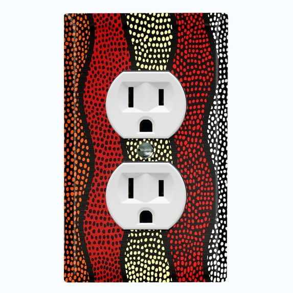 Metal Light Switch Plate Cover Colorful Safari African Tribal Art Pattern SFR024