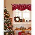 thumbnail image 4 of Christmas Snowflake Tie Up Valances Curtain, Winter Snowflake Christmas Winter Snow Red Adjustable Rod Pocket Short Window Treatment Tie Up Curtains Valances for Kitchen Living Room Bathroom 42x12 In, 4 of 9