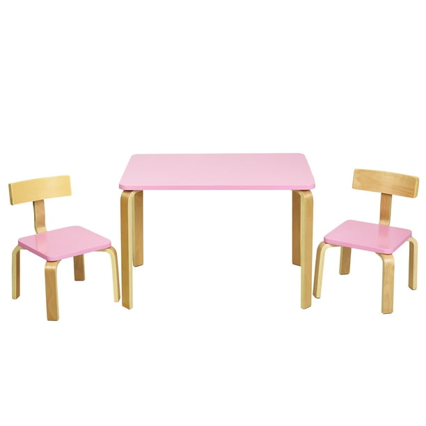 Qaba Kids Table en bois et 2 chaises Table à manger pour enfants Forme  d'ours mignon avec coins arrondis pour 1-4 ans Bureau pour tout-petits  Lecture Dessin Jouer, Blanc 