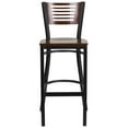 thumbnail image 6 of Flash Furniture HERCULES Series Black Slat Back Metal Restaurant Barstool - Walnut Wood Back & Seat, 6 of 7
