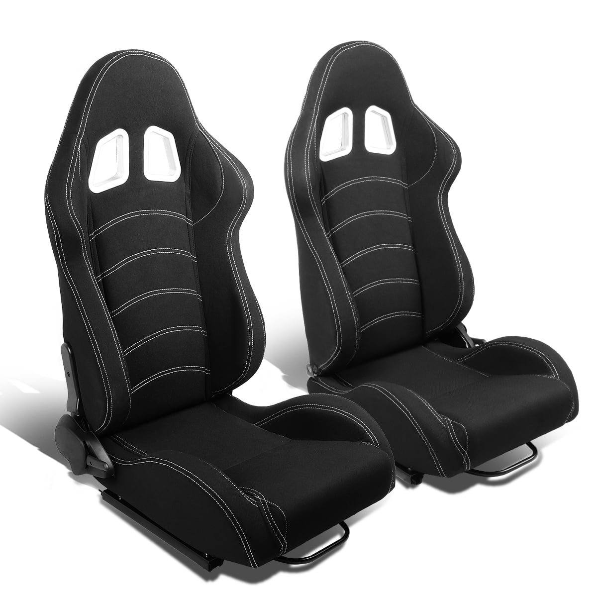 Adjustable Silder Leather&Black Stitch Pair of Type-R Reclinable Racing Seat 