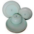 thumbnail image 4 of Gibson Home Rockaway 12 Piece Stoneware Dinnerware Set in Matte Teal, 4 of 5