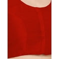 thumbnail image 4 of eloria Women's Art Silk Top Short Sleeve Blouse Deep Neck Top Sari Accessories Color: Red | Size: 38, 4 of 5
