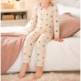 thumbnail image 3 of WIBACKER 2-7 Years Toddler and Little Girls' Long Sleeve Pajamas Set Cotton Top and Pants 2 Piece Sleepwear Pjs - Stars, 3 of 12