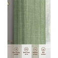 thumbnail image 6 of Sage Green Linen Sheer Curtains for Living Room Bedroom, Farmhouse Pure Color Country Farm Light Filtering Sheer Curtains, Rod Pocket Voile Window Drapes, 2 Panels Set 52"x 63", 6 of 7