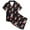 Black, variant on Girls Christmas Pajama Set Short Sleeve Top and Shorts Cute Holiday Sleepwear Soft Comfortable Two-Piece Outfit for Kids
