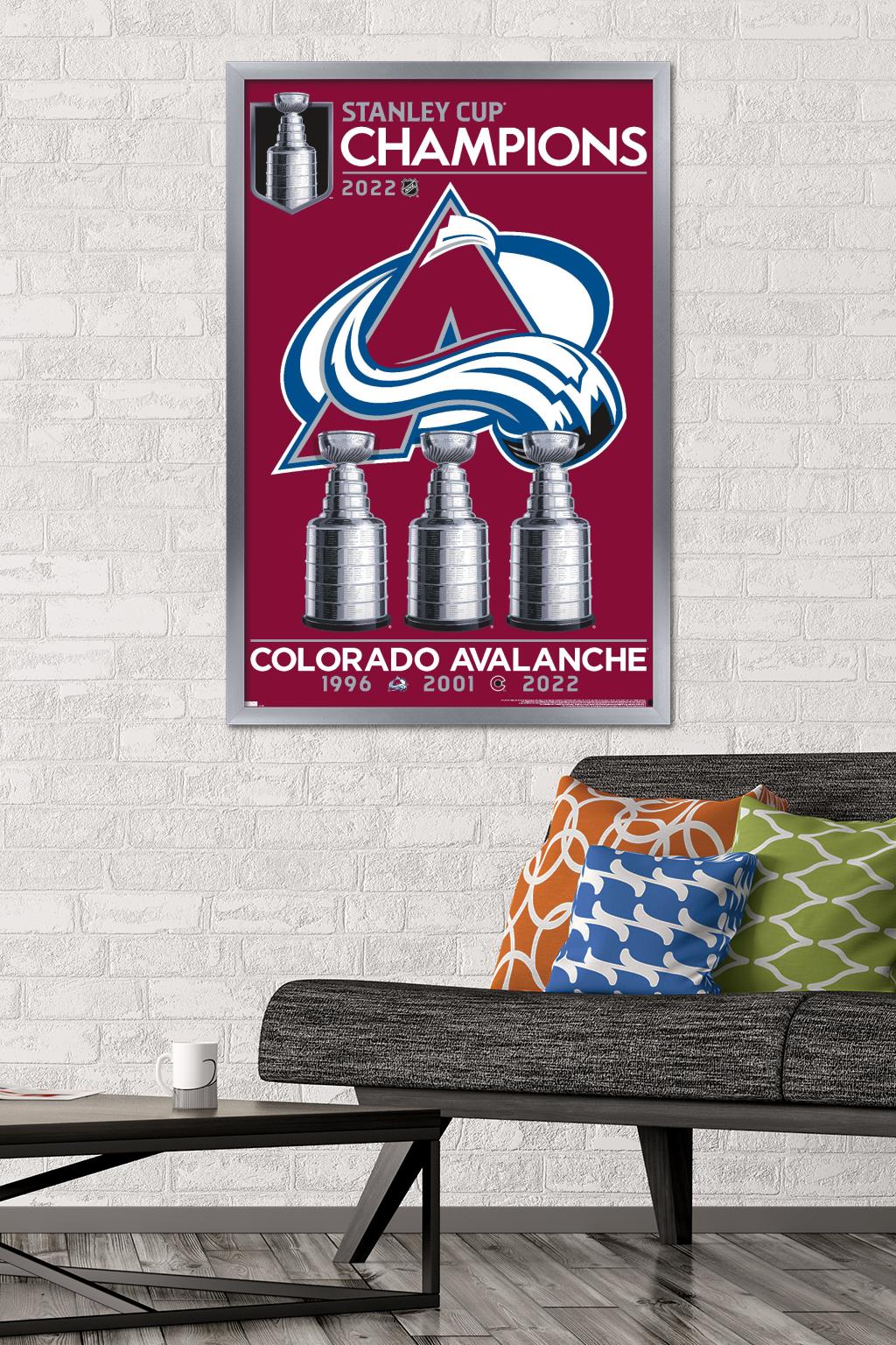 NHL Colorado Avalanche - 2022 Stanley Cup Team Logo Wall Poster, 22.375" x 34" Framed