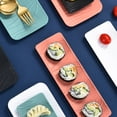 thumbnail image 3 of Homelife Barbecue Plate Curved Edge Design Anti-spill Tree Texture Rectangular Sushi Platter Baking Tray Home Supply, 3 of 13