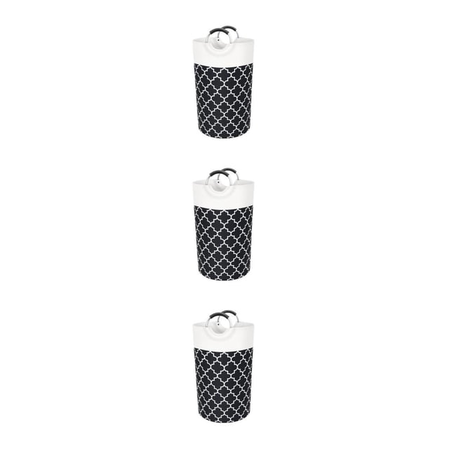 Naiovety Cesta de lavandería Bolsa de ropa sucia Cesto de 90L Gran capacidad Plegable Ligero Dormitorio Hogar Negro / Aluminio impreso Type1 NO1