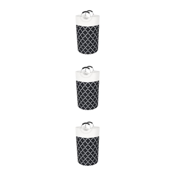Naiovety Cesta de lavandería Bolsa de ropa sucia Cesto de 90L Gran capacidad Plegable Ligero Dormitorio Hogar Negro / Aluminio impreso Type1 NO1