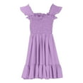 thumbnail image 3 of TQWQT Purple Dresses for Girls Summer Sleeveless Basic Dress Size 10-12 Kids Smocked Sundress Cute Crewneck Mini Dress Girls Dresses Tween Girls Clothes Purple 160, 3 of 7