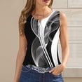 thumbnail image 1 of Qertyioot Womens Petite Plus Printed Button Round Neck Sports Tank Top for Outwear with Bottom Short Top, 1 of 5