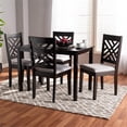 thumbnail image 4 of Bowery Hill 5-Piece Wood Dining Set in Gray and Espresso Brown, 4 of 5