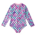 thumbnail image 3 of 2 Pack Girls Long Sleeve Rash Guards One-Piece Swimsuit with Hairband Bathing Suit Swimwear 2-10T, 3 of 7