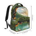 thumbnail image 2 of Wukai Lake Forest Dinosaur Laptop Backpack Casual Travel Backpack Large School Bag for College, Business,Travel-One Size, 2 of 5
