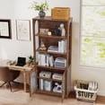 thumbnail image 7 of Weselon 70" Tall Bookcase with Door and Shelves, Freestanding Storage Cabinet with Arched Acrylic Door for Living Room Office Storage, Floor Standing Bookshelves,Oak, 7 of 7