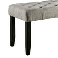 thumbnail image 2 of 48 Inches Bench with Tufted Seat and Chamfered Legs, Light Gray, 2 of 5