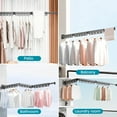 thumbnail image 4 of PENGXIANG Retractable Clothes Drying Rack 2-Fold/3-Fold Wall Laundry Drying Rack Space Saving Folding Wall Clothes Hanger Multifunctional Rustproof Collapsible Clothes Rack Easy to Instal, 4 of 8