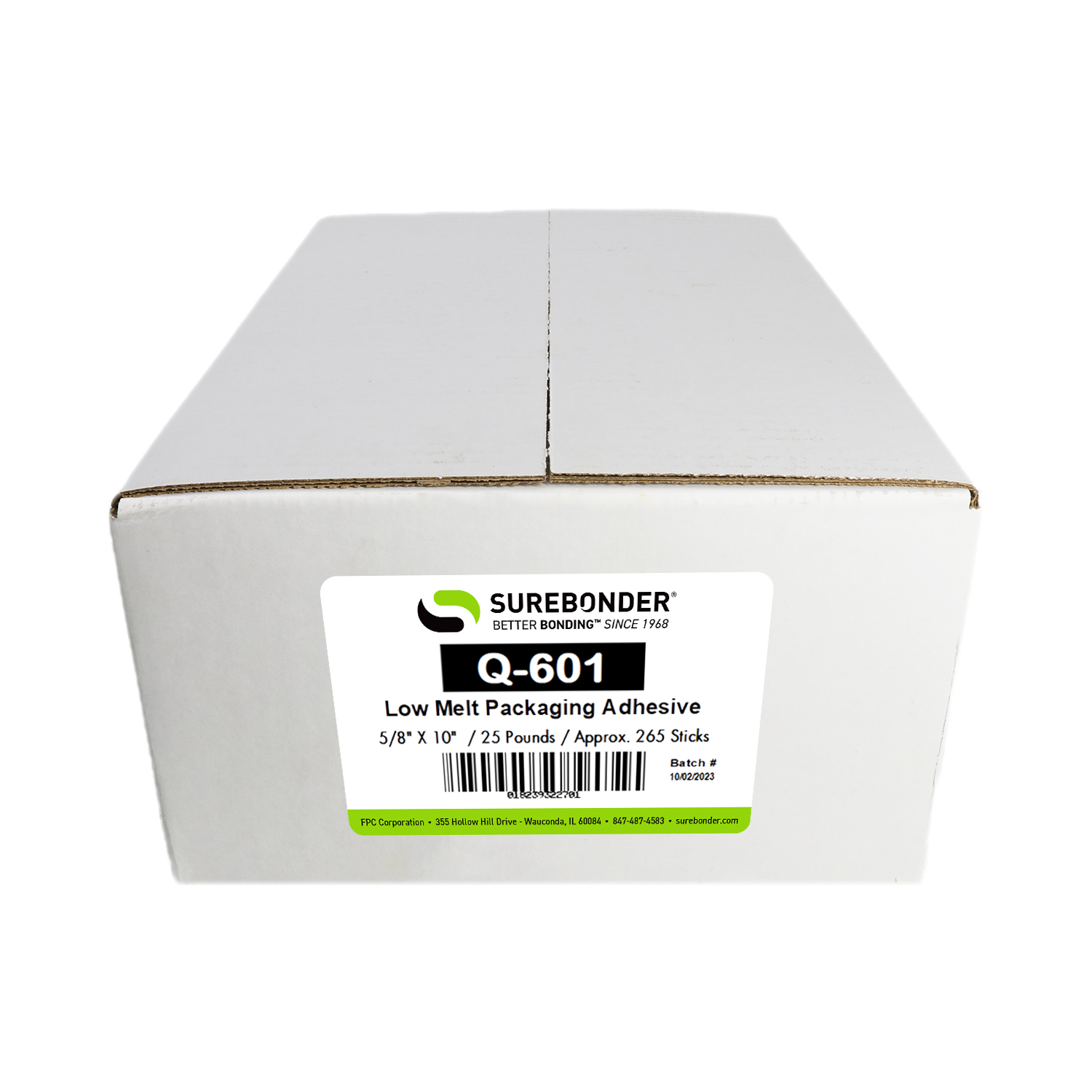 Q-601 Low Melt Packaging Glue Sticks - 5/8" x 10" | 25 lb Box