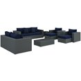 thumbnail image 2 of Sojourn 9 Piece Outdoor Patio Sunbrella Sectional Set EEI-1881, 2 of 12
