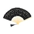 thumbnail image 2 of Fennco Styles Handmade Crochet Cotton Lace with Tassels Wedding Bridal Decoration Hand Folding Fan, 2 of 13