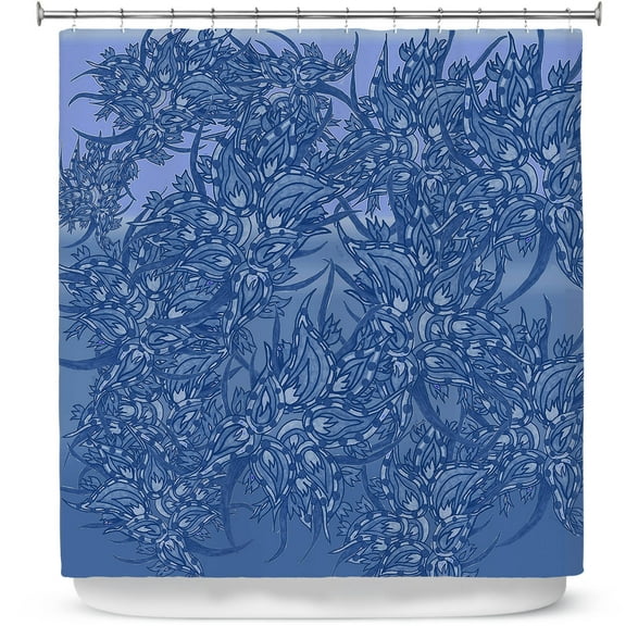 Shower Curtains 70" x 93" from DiaNoche Designs by Susie Kunzelman - Nosegay Blue 2
