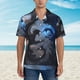 thumbnail image 2 of Balery Black And Blue Lightning Dragon Camisas hawaianas de manga corta para hombre, camisas playeras de corte holgado, camisas de vacaciones con botones,X-Large, 2 of 7